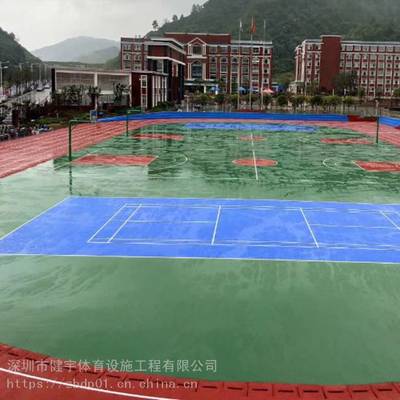 深圳网球场施工建设_网球场施工,硅PU场地建设工程