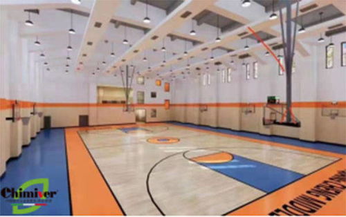 篮球木地板上彩漆logo如何制作